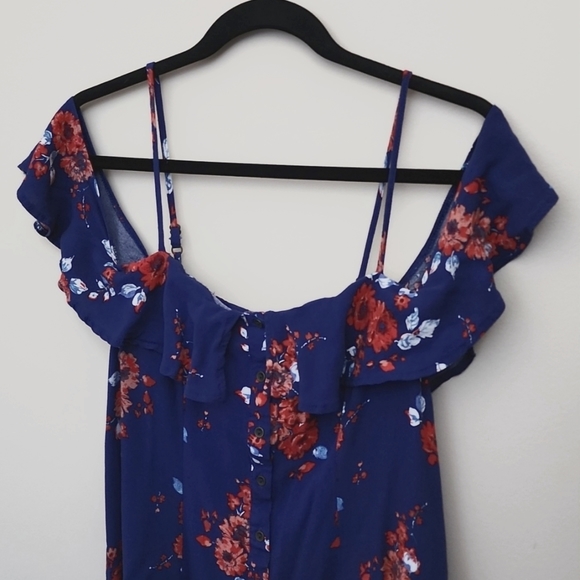 Xhilaration Cold Shoulder Button Down Tunic Top XL - Picture 3 of 7